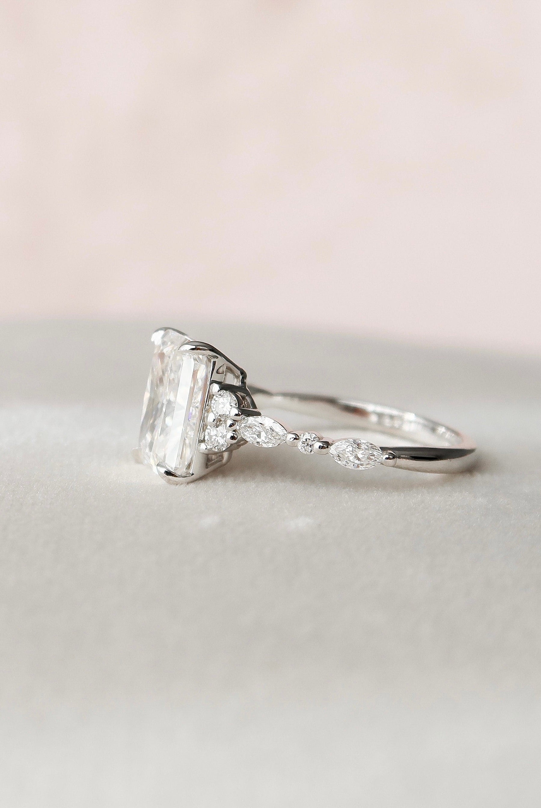 3.50CT Radiant Cluster Moissanite Diamond Engagement Ring For Women