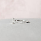 1.50CT Cushion Pave Moissanite Diamond Hidden Halo Engagement Ring In Solid Gold