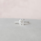 1.50CT Cushion Pave Moissanite Diamond Hidden Halo Engagement Ring In Solid Gold