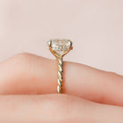 1.50CT Oval Braided Moissanite Diamond Hidden Halo Engagement Ring