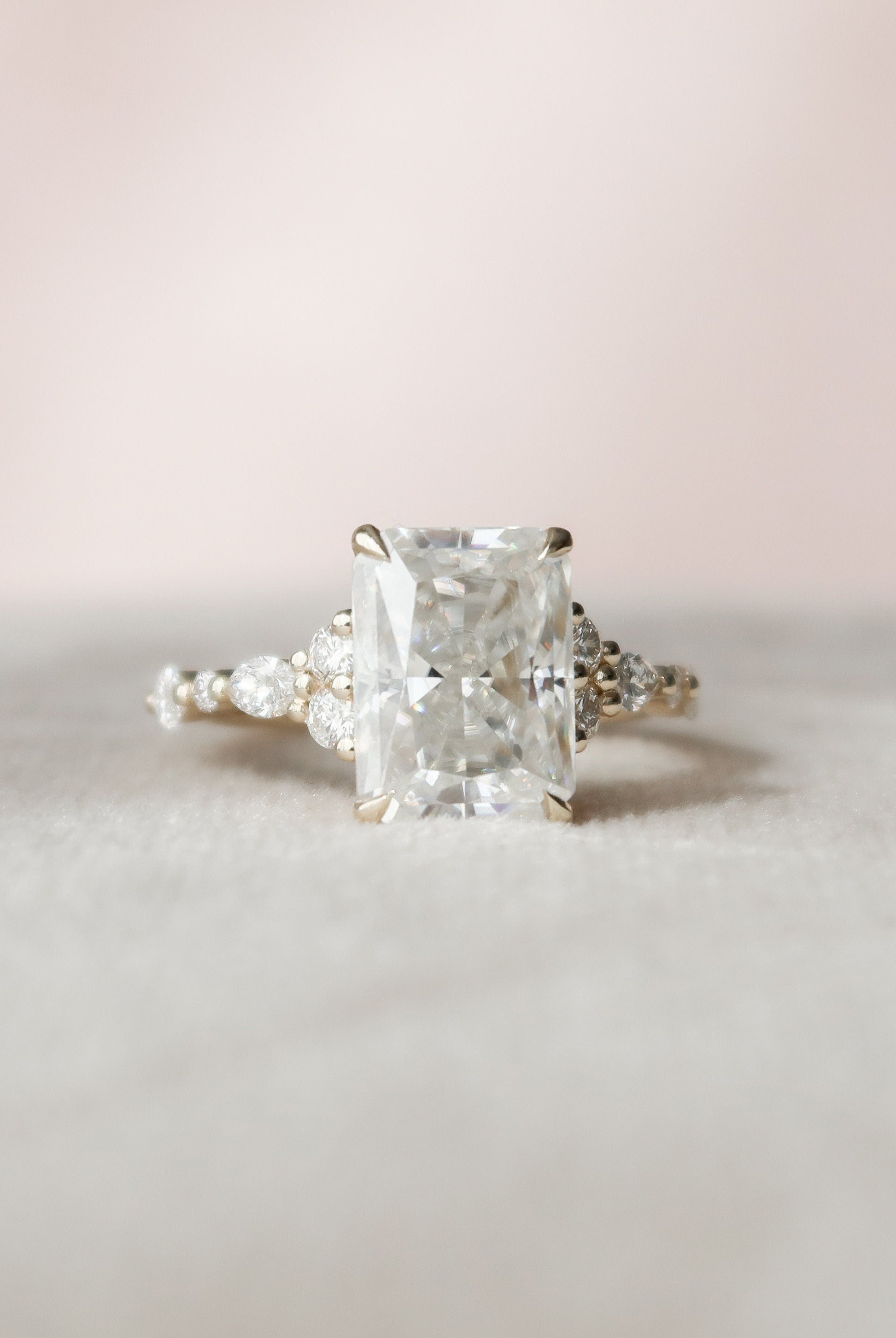 3.50CT Radiant Cluster Moissanite Diamond Engagement Ring For Women