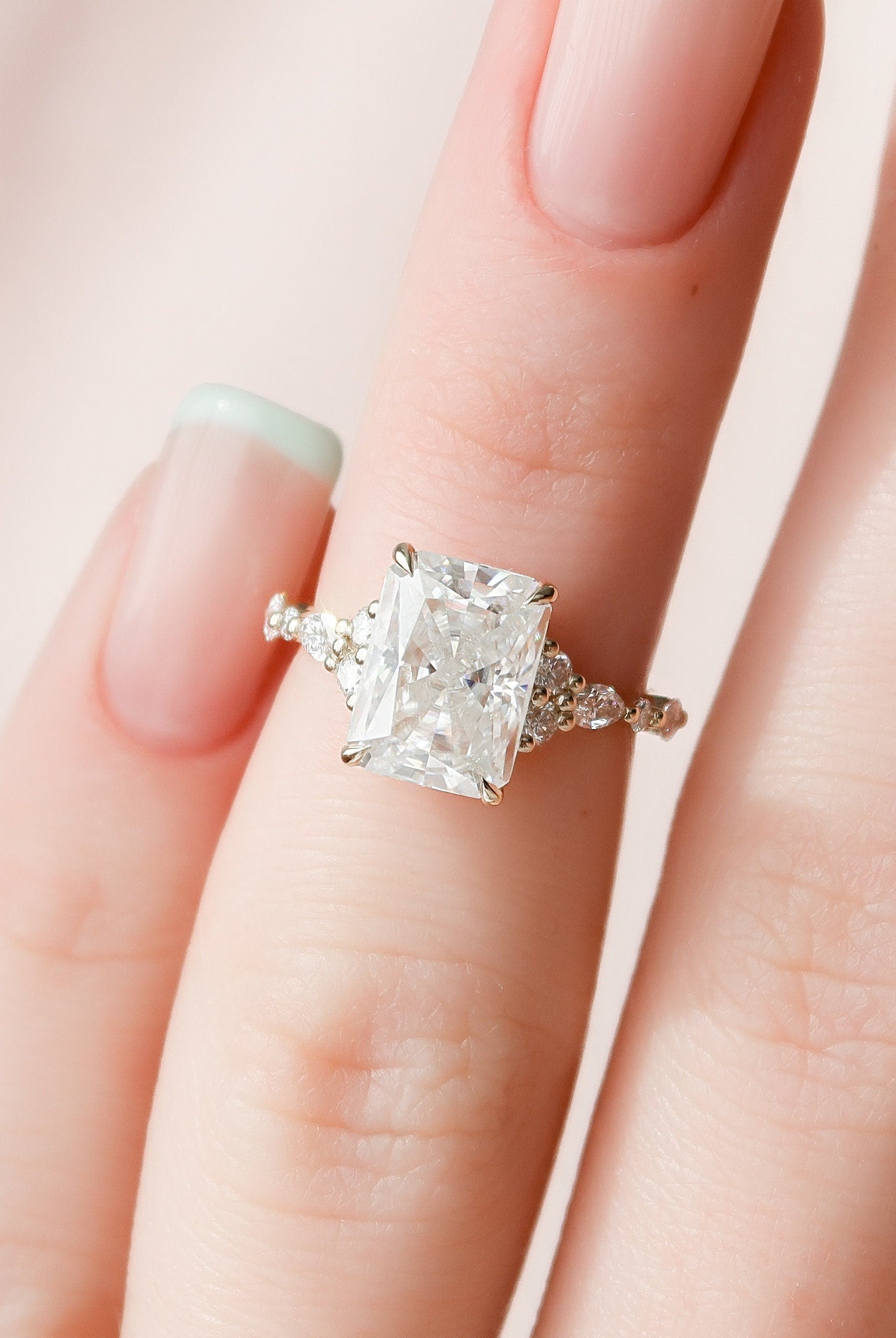 3.50CT Radiant Cluster Moissanite Diamond Engagement Ring For Women