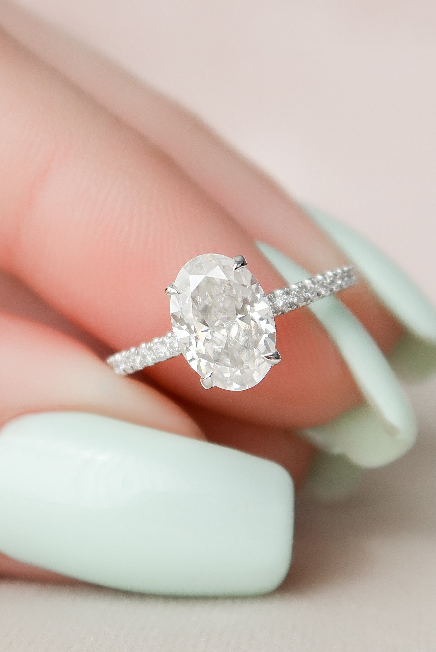 White gold moissanite jewelry