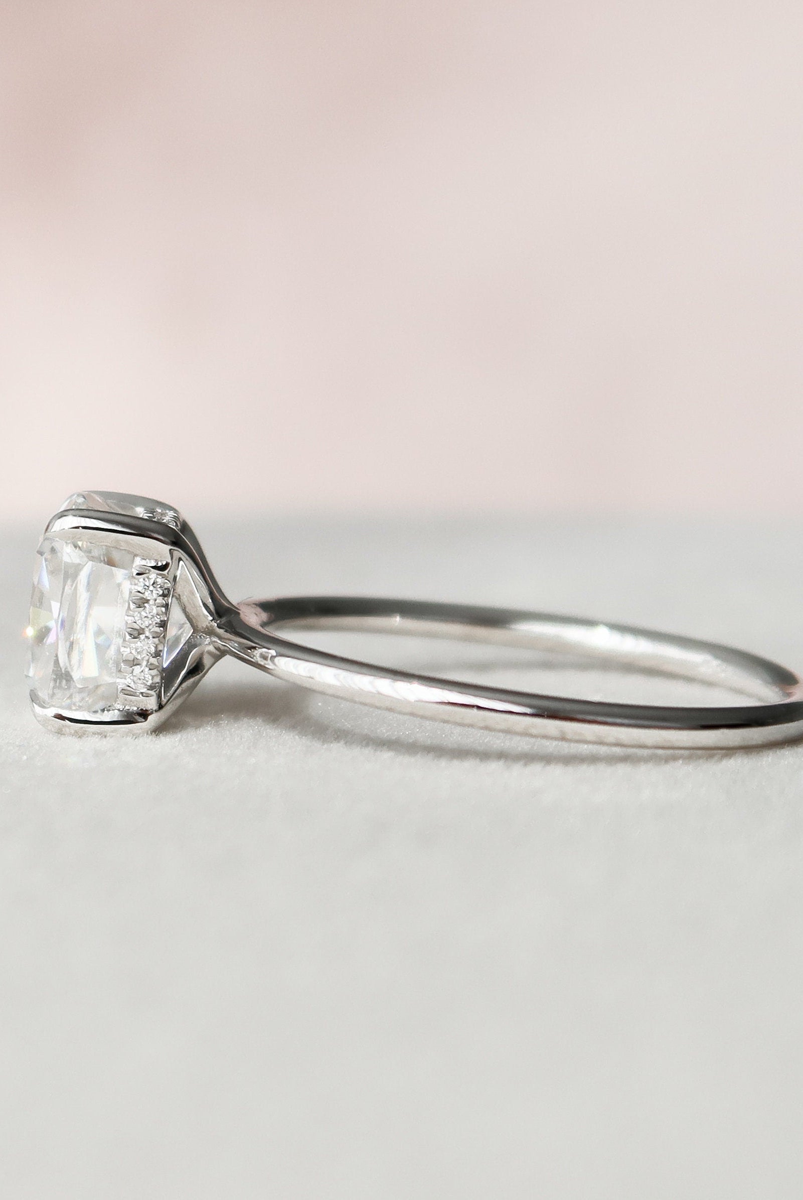 Moissanite promise rings