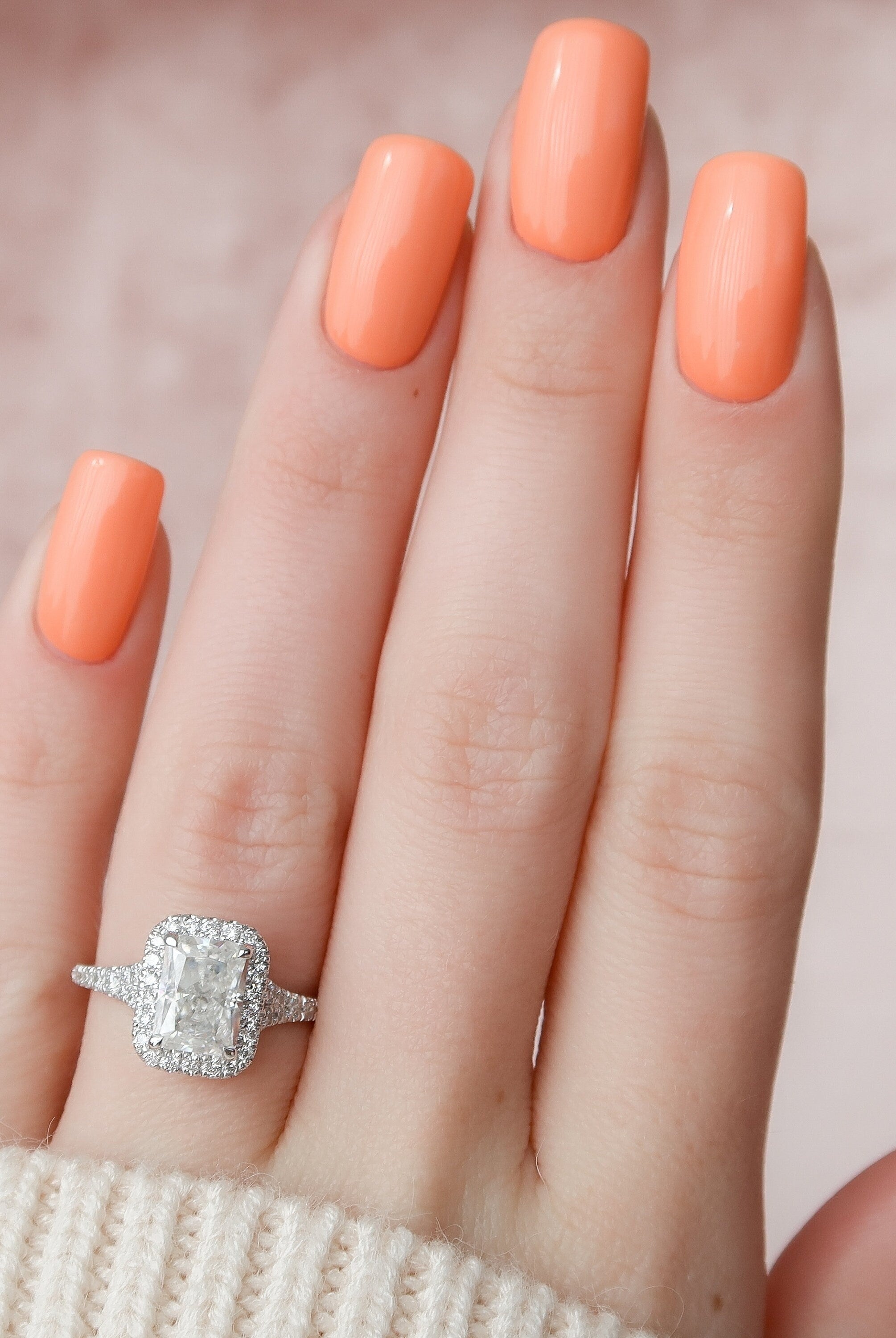 3.50CT Radiant Hidden Halo Moissanite Diamond Split Shank Engagement Ring