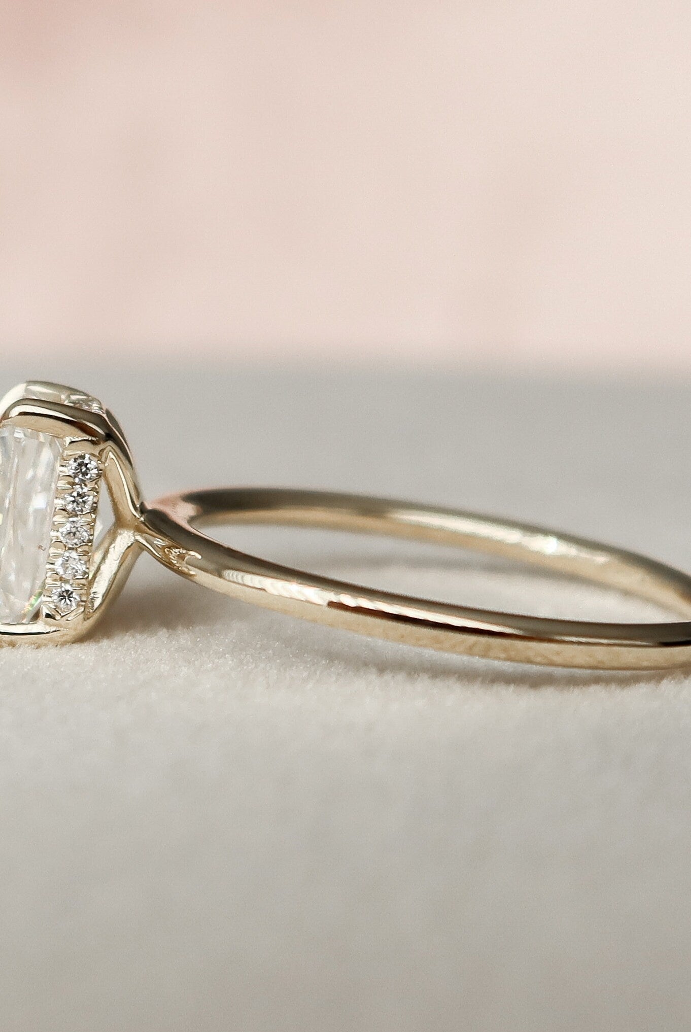 1.50CT Radiant Hidden Halo Moissanite Diamond Solitaire Engagement Ring