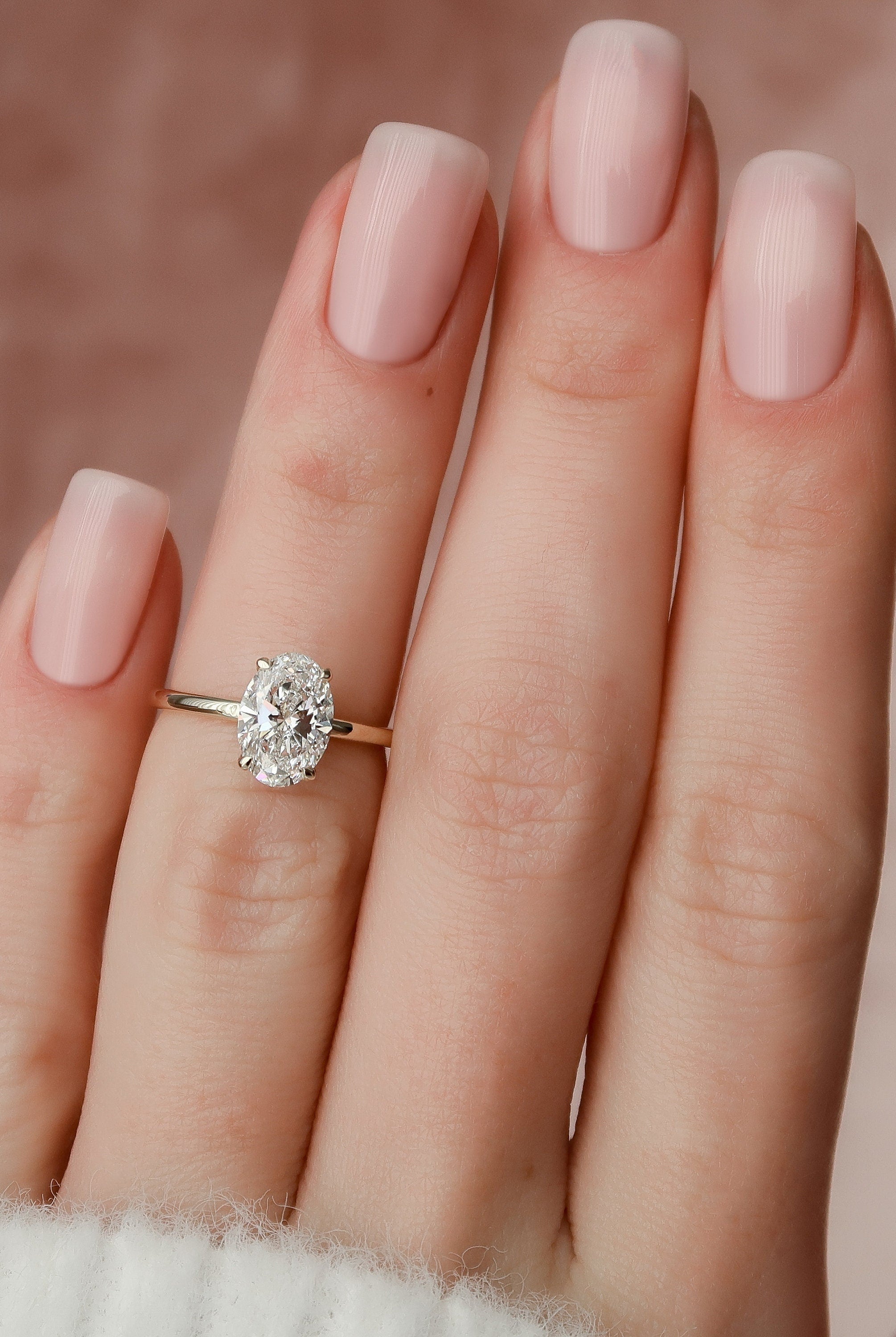 1.50CT Oval Hidden Halo Moissanite Diamond Solitaire Engagement Ring In Solid Gold