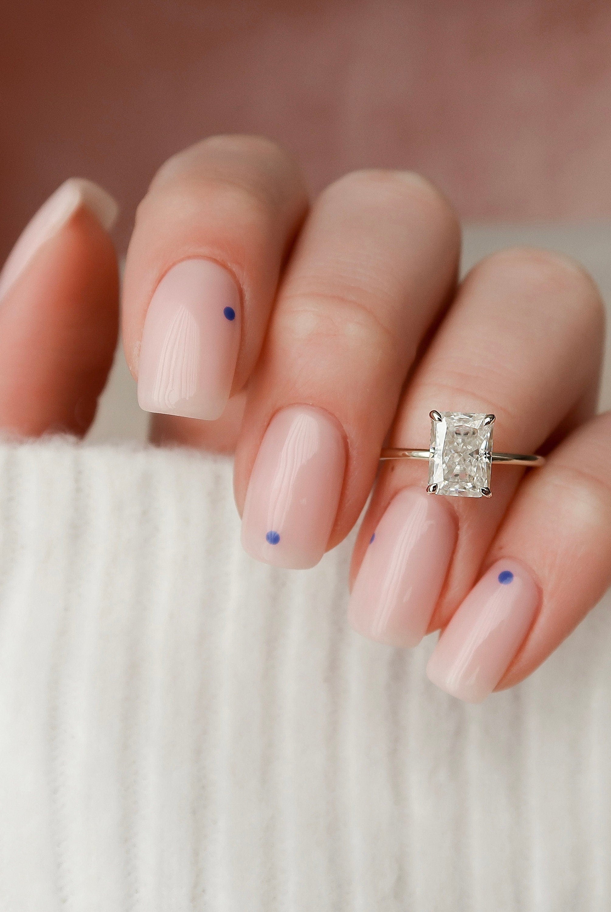 2.0CT Radiant Hidden Halo Moissanite Diamond Solitaire Engagement Ring