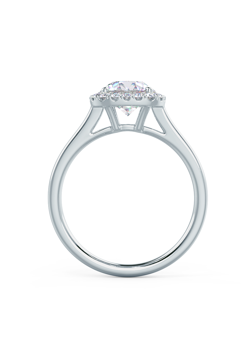 1.75CT Cathedral Set Round Moissanite Diamond Halo Engagement Ring For Women