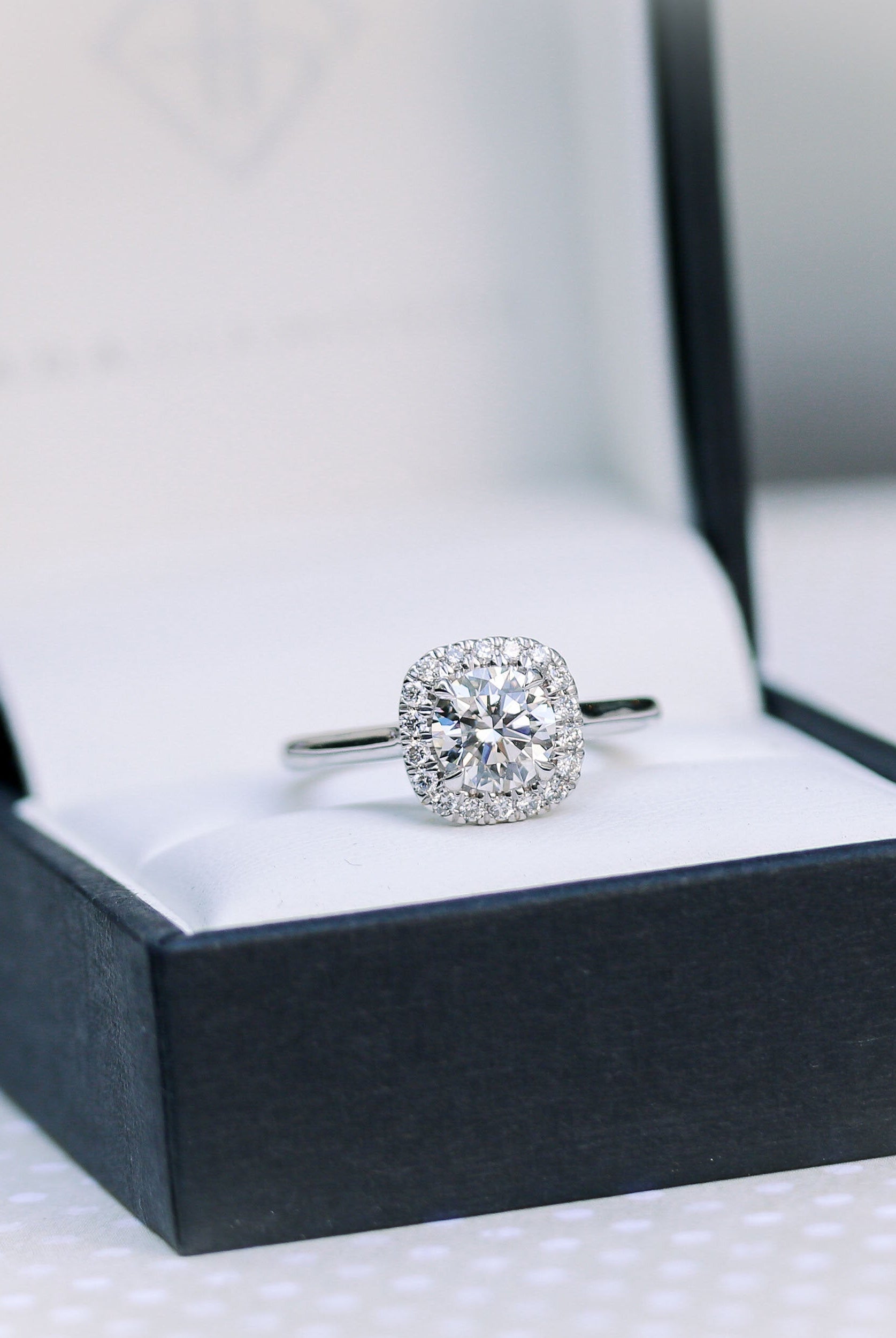 1.75CT Cathedral Set Round Moissanite Diamond Halo Engagement Ring For Women