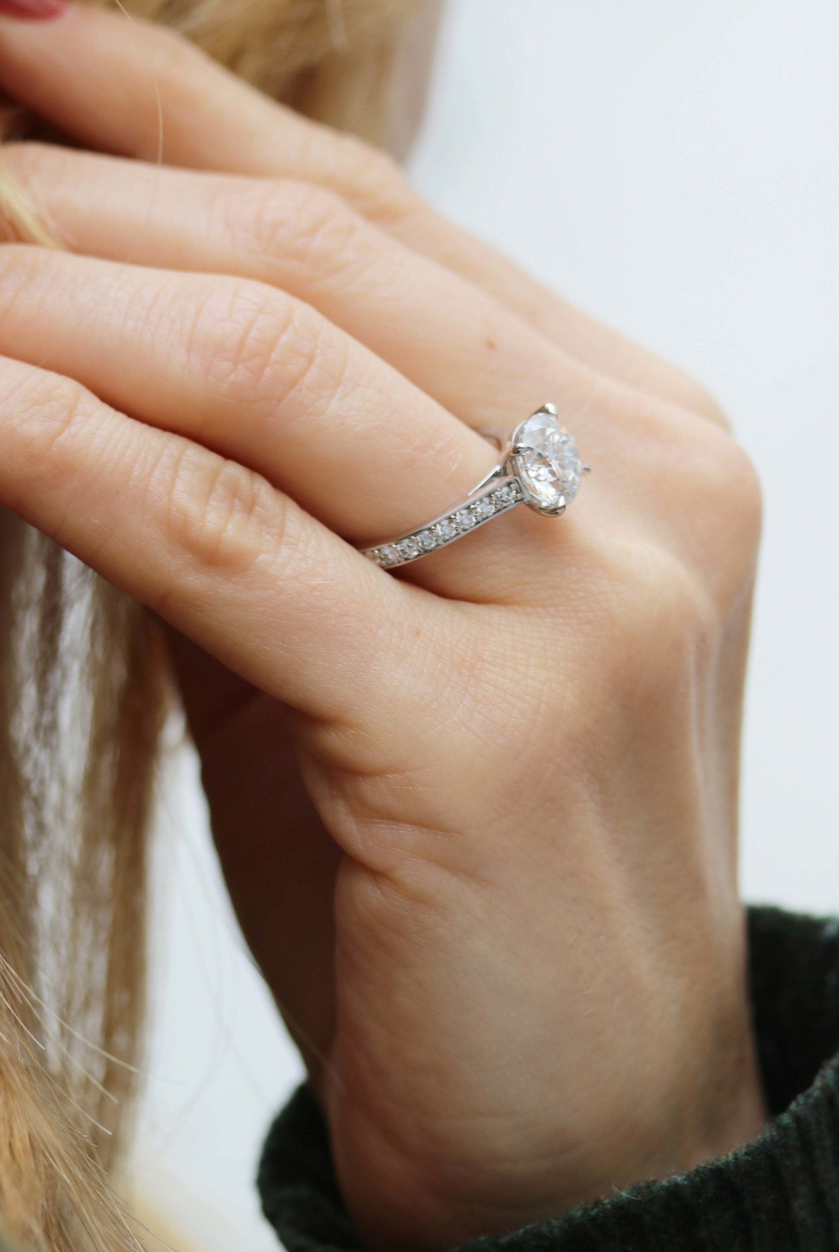 Round Moissanite Engagement Ring