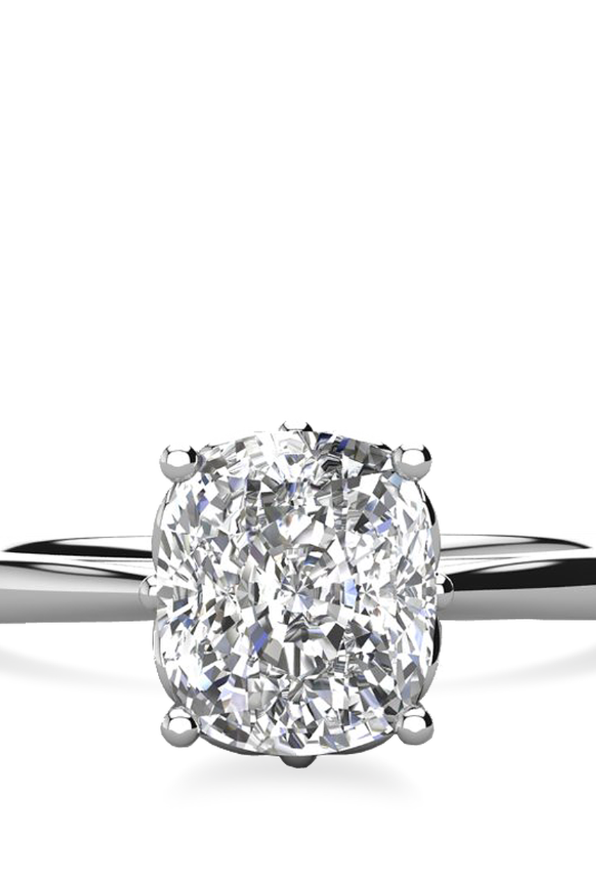 1.80CT Cathedral Set Cushion Moissanite Diamond Solitaire Engagement Ring