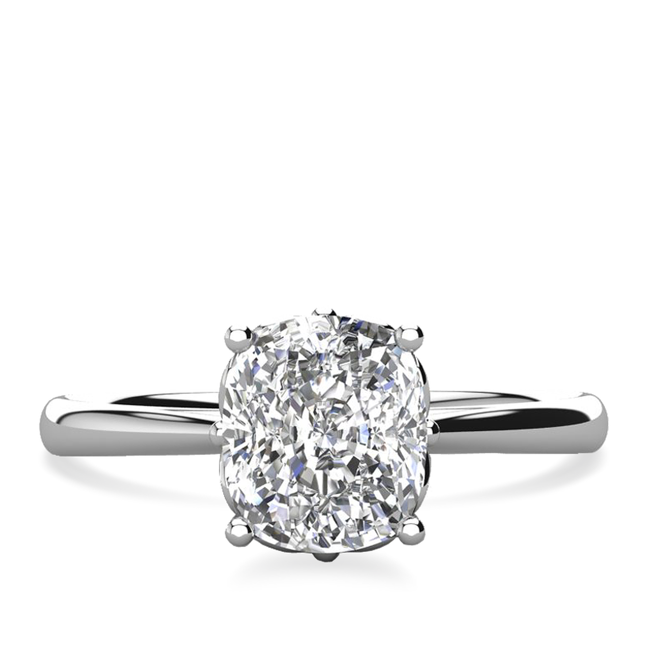 1.80CT Cathedral Set Cushion Moissanite Diamond Solitaire Engagement Ring