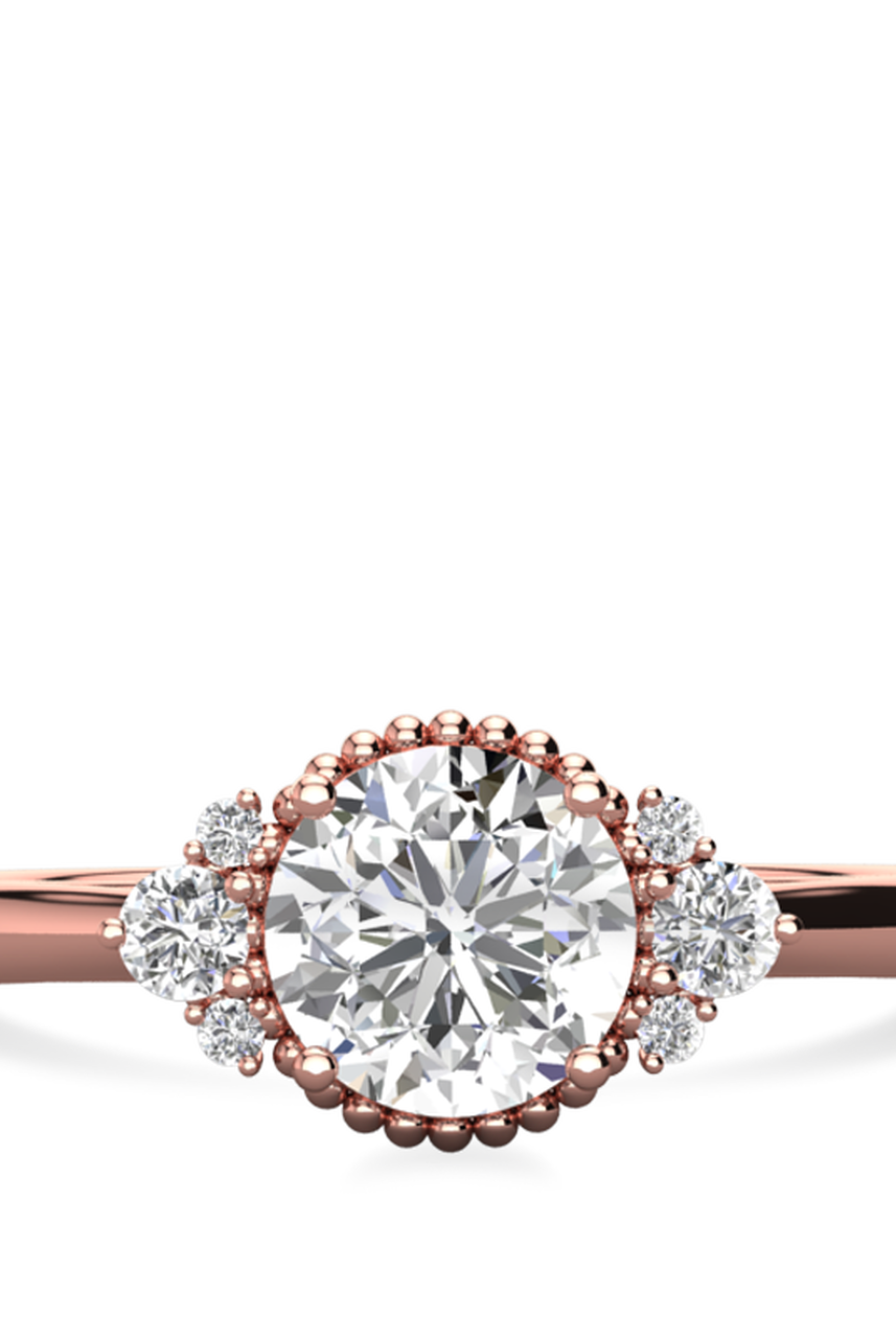 1.20CT Round Vintage Moissanite Diamond Cluster Engagement Ring