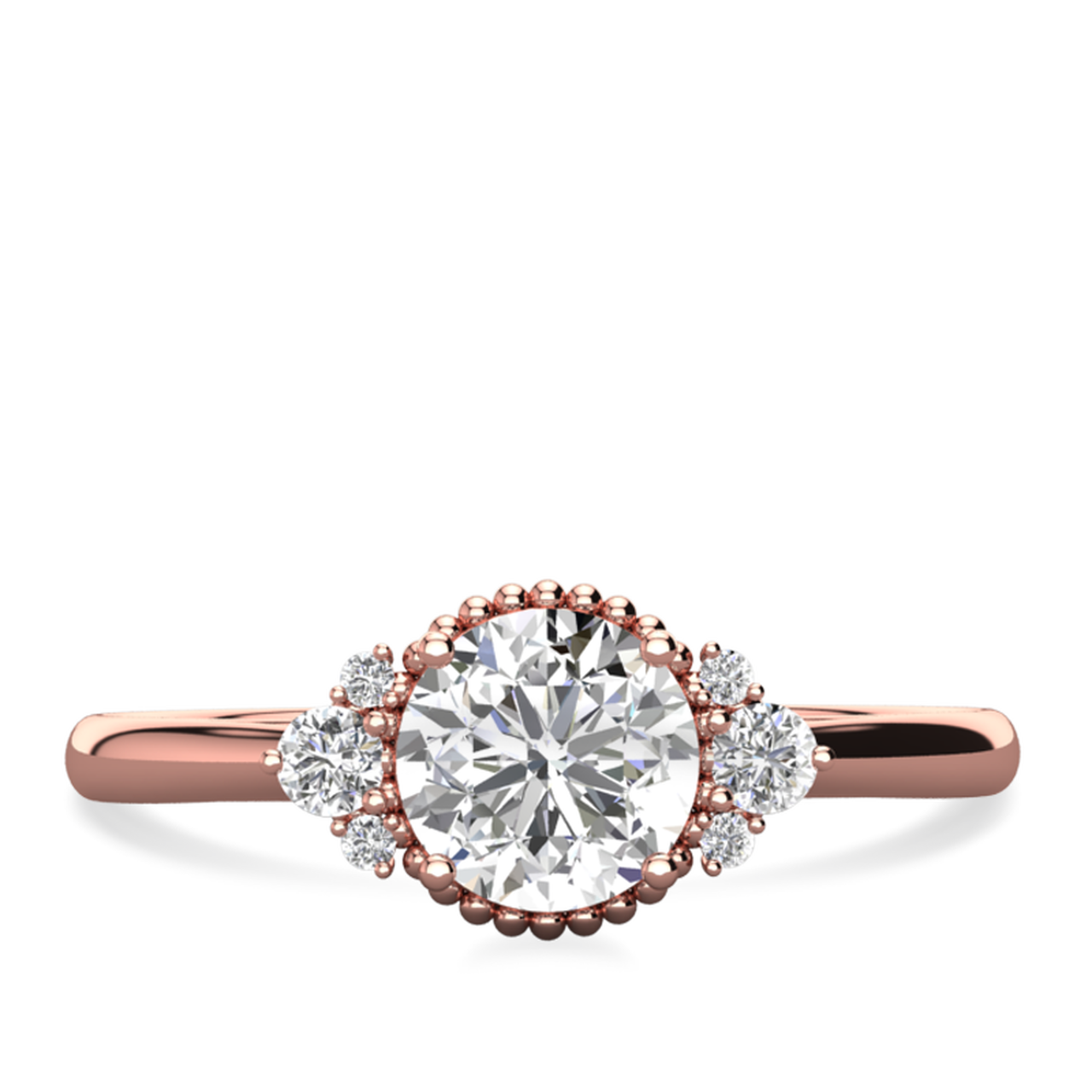 1.20CT Round Vintage Moissanite Diamond Cluster Engagement Ring