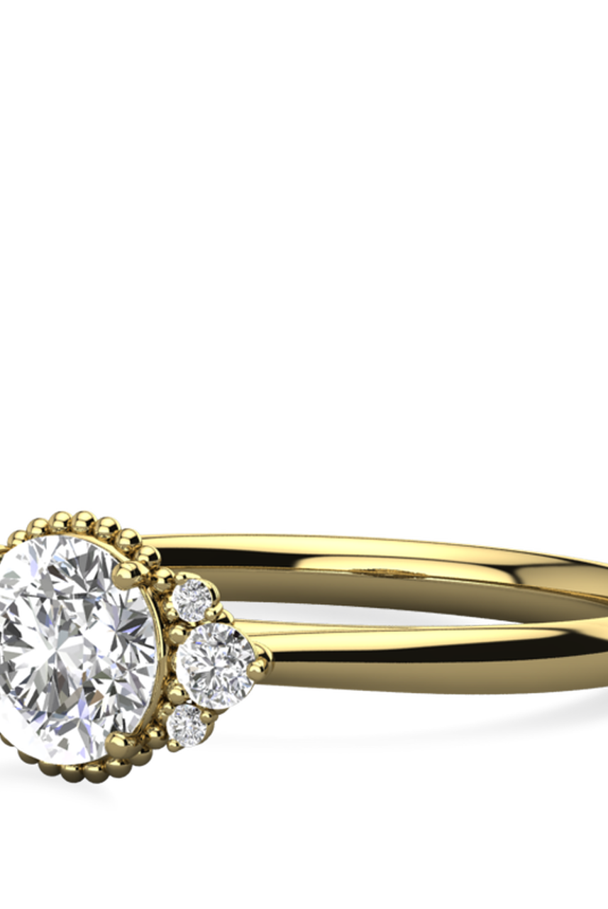 1.20CT Round Vintage Moissanite Diamond Cluster Engagement Ring