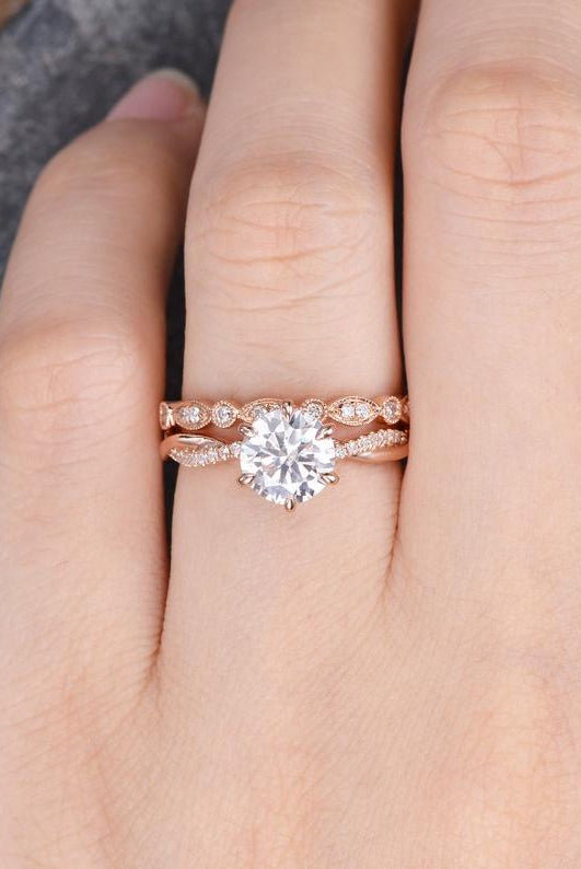 1-50-ct-round-cut-solitaire-milgrain-style-moissanite-bridal-ring-set