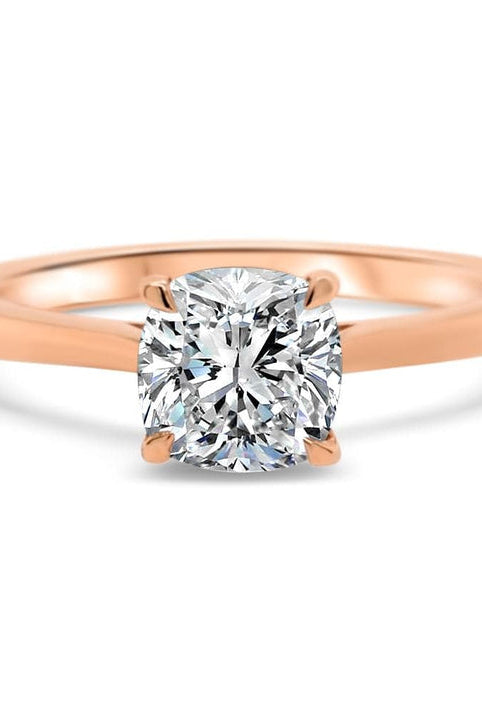 Cushion Cut Solitaire Diamond Moissanite Engagement Ring For Women
