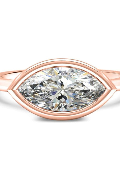 East West Marquise Cut Diamond Moissanite Engagement Ring For Women