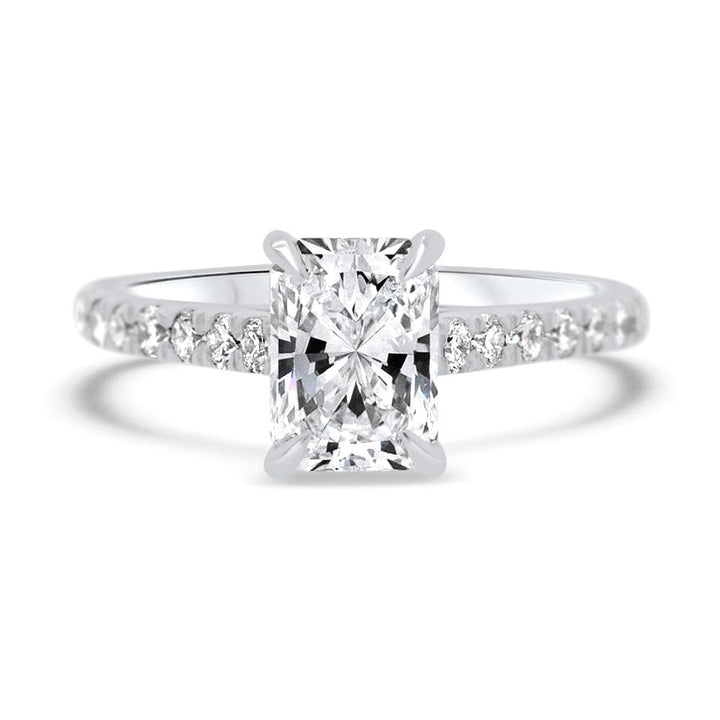 Radiant Cut Diamond Moissanite Pave Engagement Ring For Her