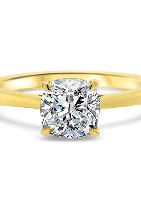 Cushion Cut Solitaire Diamond Moissanite Engagement Ring For Women