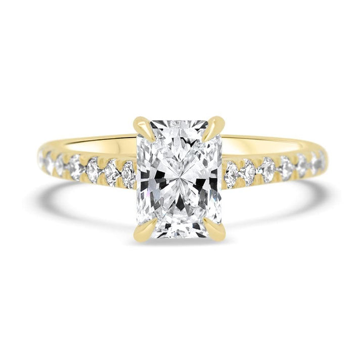 Radiant Cut Diamond Moissanite Pave Engagement Ring For Her