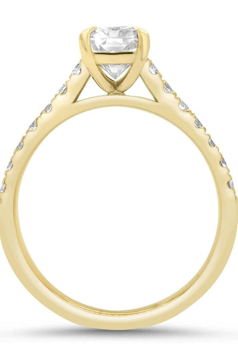 Radiant Cut Diamond Moissanite Pave Engagement Ring For Her