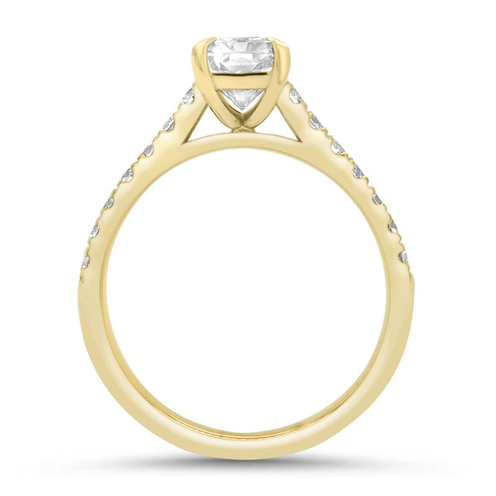 Radiant Cut Diamond Moissanite Pave Engagement Ring For Her