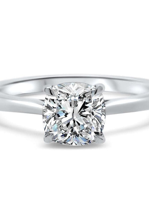 Cushion Cut Solitaire Diamond Moissanite Engagement Ring For Women