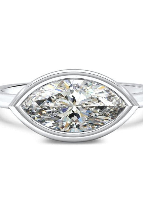 East West Marquise Cut Diamond Moissanite Engagement Ring For Women