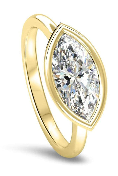East West Marquise Cut Diamond Moissanite Engagement Ring For Women
