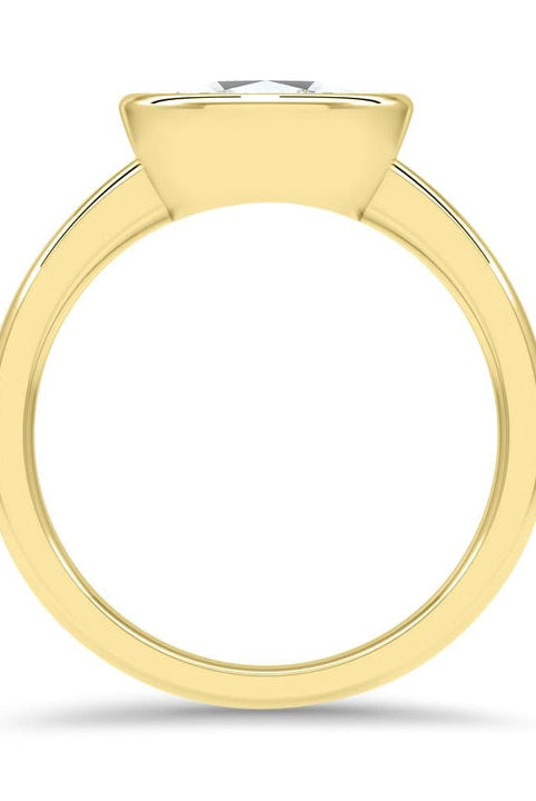 Oval Cut Diamond Bezel Set Moissanite Engagement Ring For Her