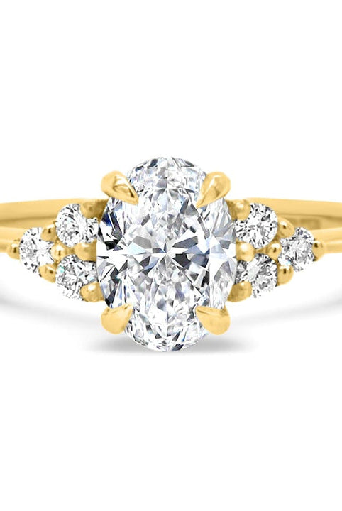 Oval Cut Diamond Cluster Moissanite Engagement Ring For Women