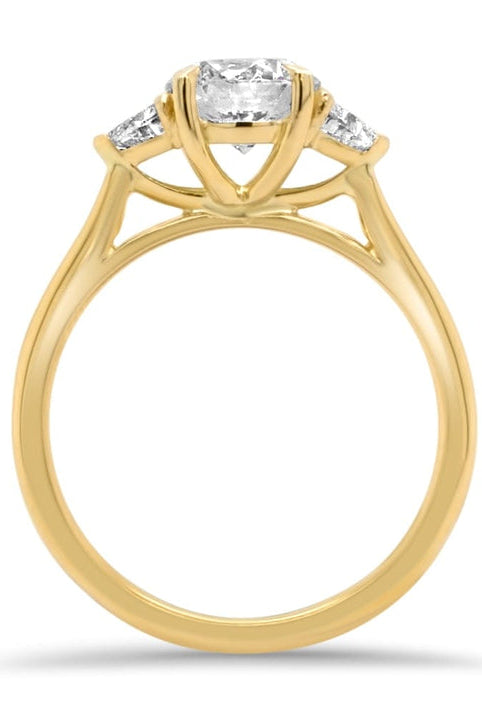 Round Cut Diamond Three Stone Moissanite Engagement Ring For Her