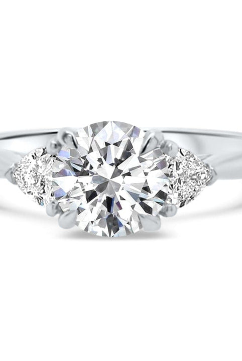 Round Cut Diamond Three Stone Moissanite Engagement Ring For Her