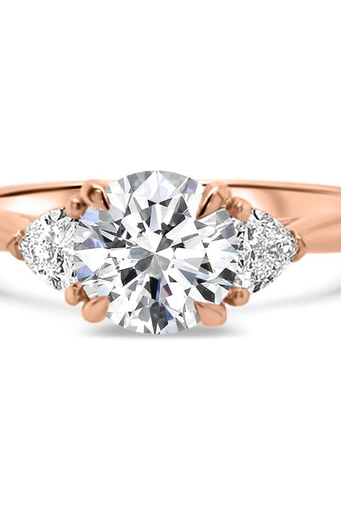 Round Cut Diamond Three Stone Moissanite Engagement Ring For Her