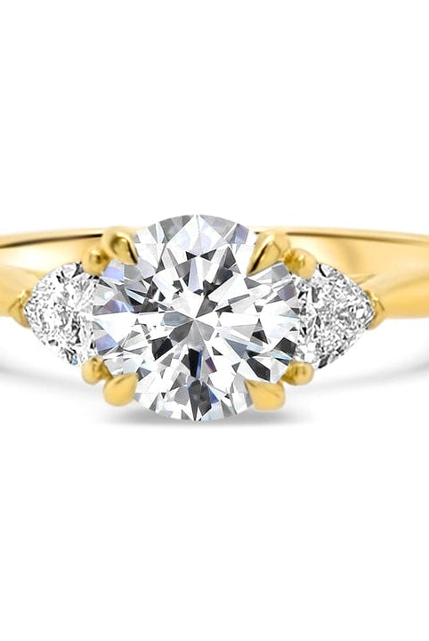 Round Cut Diamond Three Stone Moissanite Engagement Ring For Her