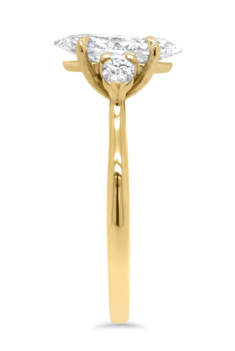 Three Stone Diamond Marquise Cut Moissanite Engagement Ring For Women