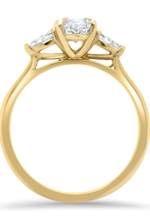 Three Stone Diamond Marquise Cut Moissanite Engagement Ring For Women