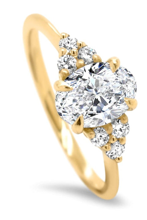 Oval Cut Diamond Cluster Moissanite Engagement Ring For Women