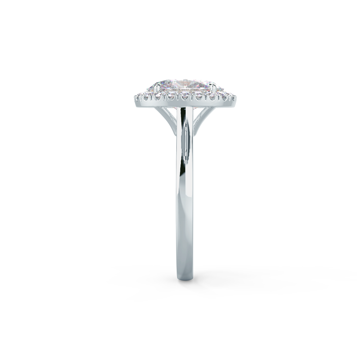 2.0CT Cathedral Set Oval Moissanite Diamond Halo Engagement Ring For Her