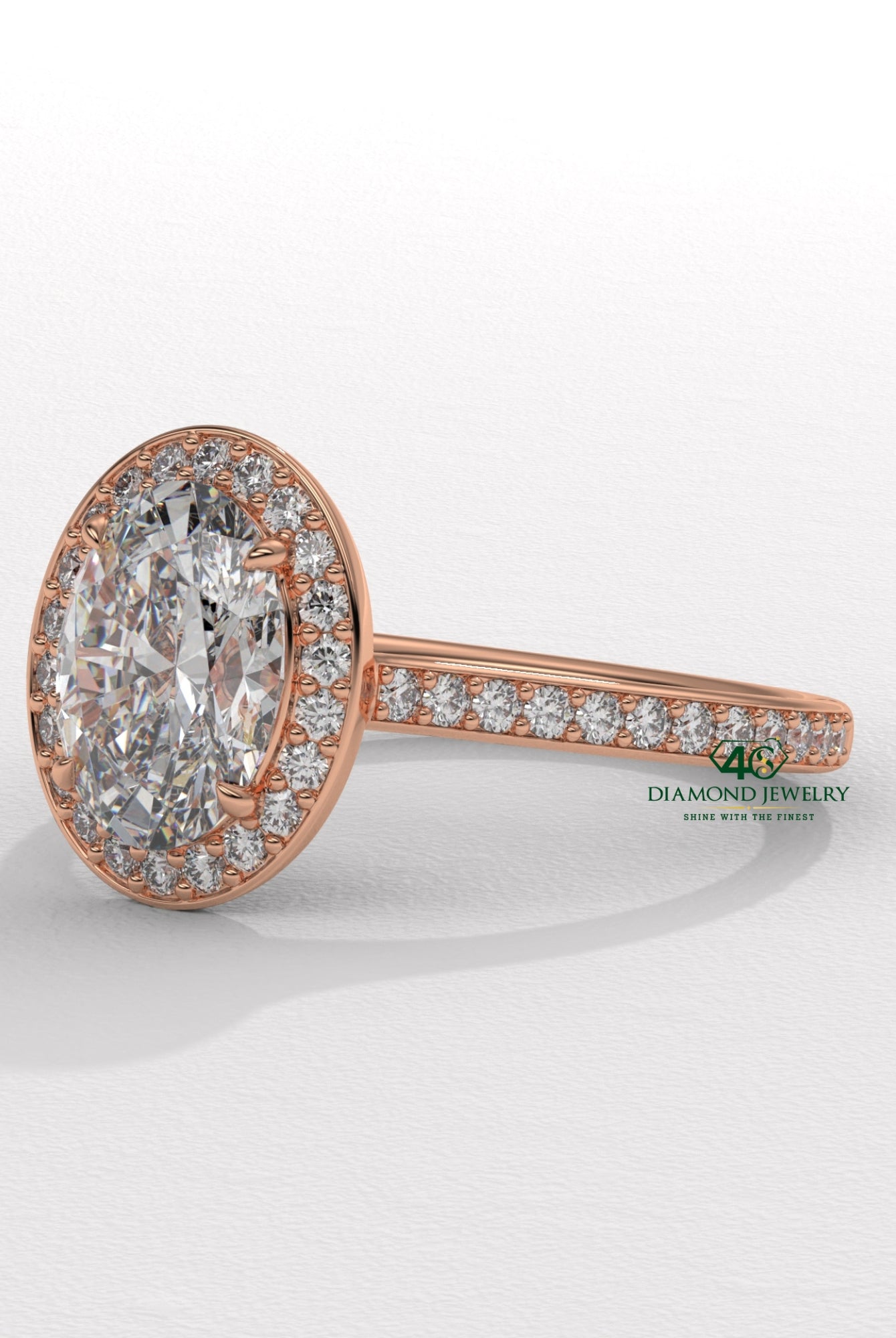 oval cut diamond ring setting, oval diamond prong setting, luxury oval diamond ring