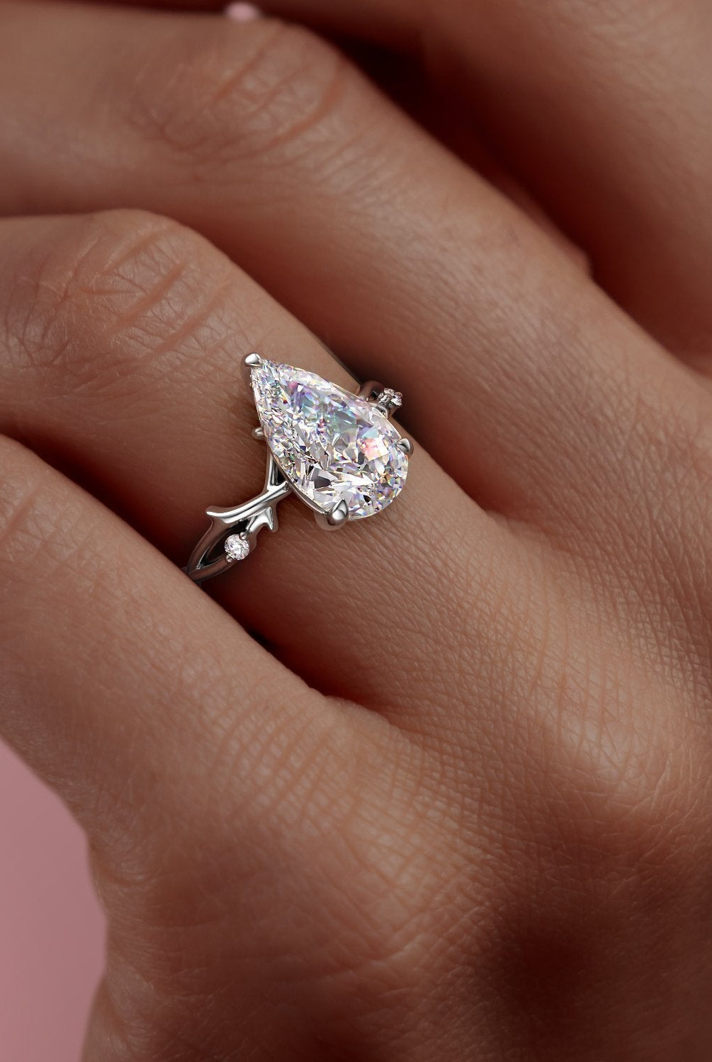 2-ct-pear-cut-solitaire-twig-style-moissanite-engagement-ring