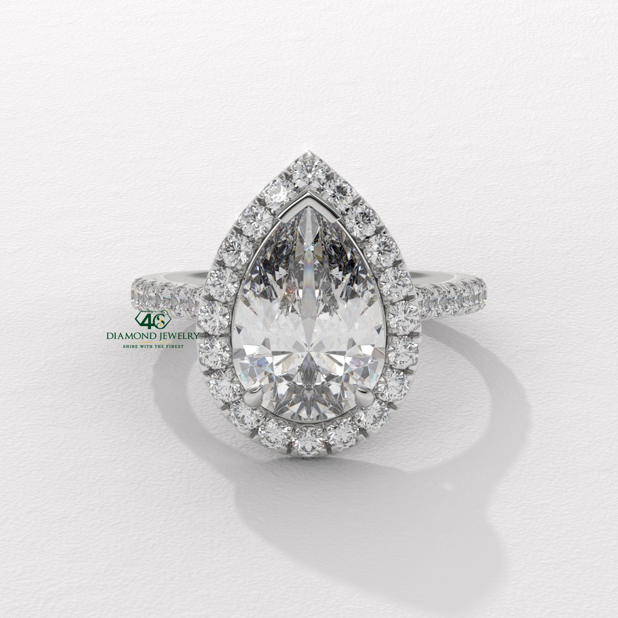 pear cut diamond prong setting, pear diamond ring setting