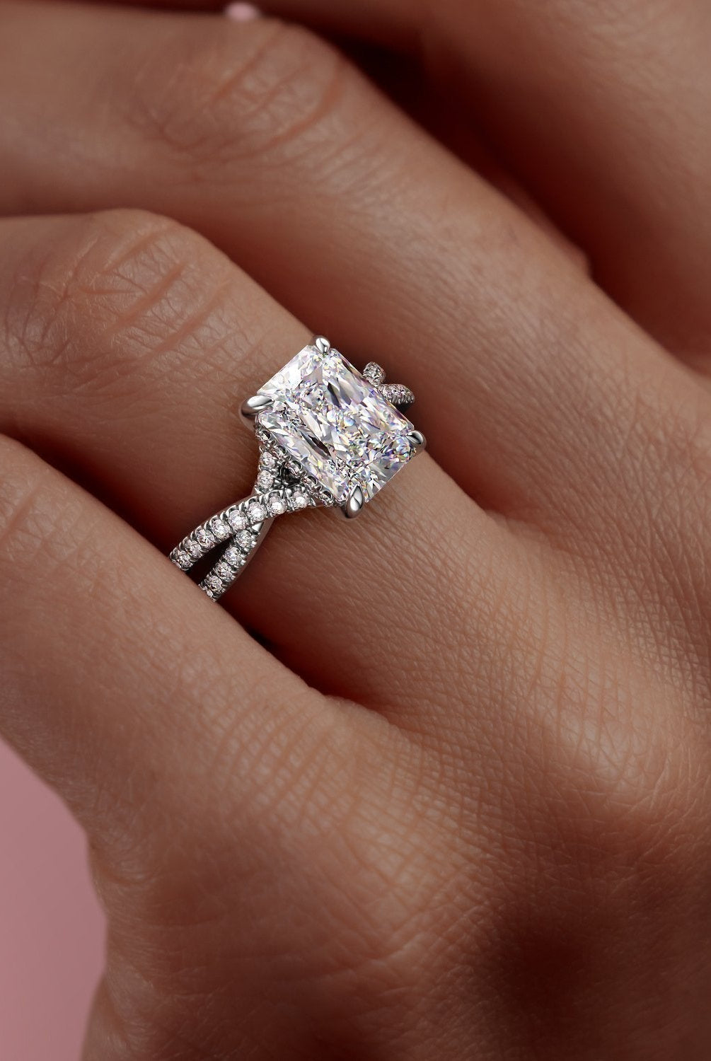 2-10-ct-radiant-solitaire-cross-over-pave-moissanite-engagement-ring