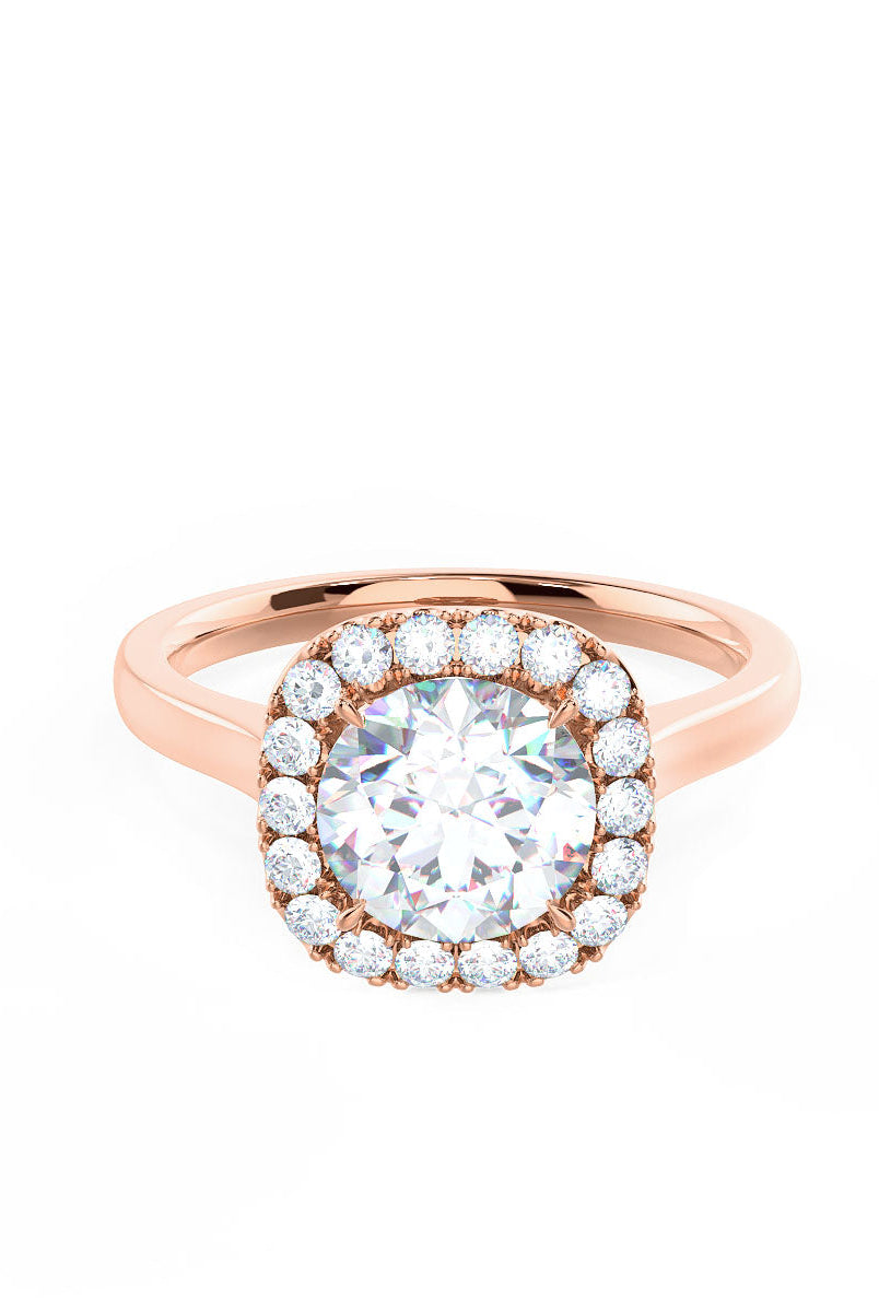 1.75CT Cathedral Set Round Moissanite Diamond Halo Engagement Ring For Women