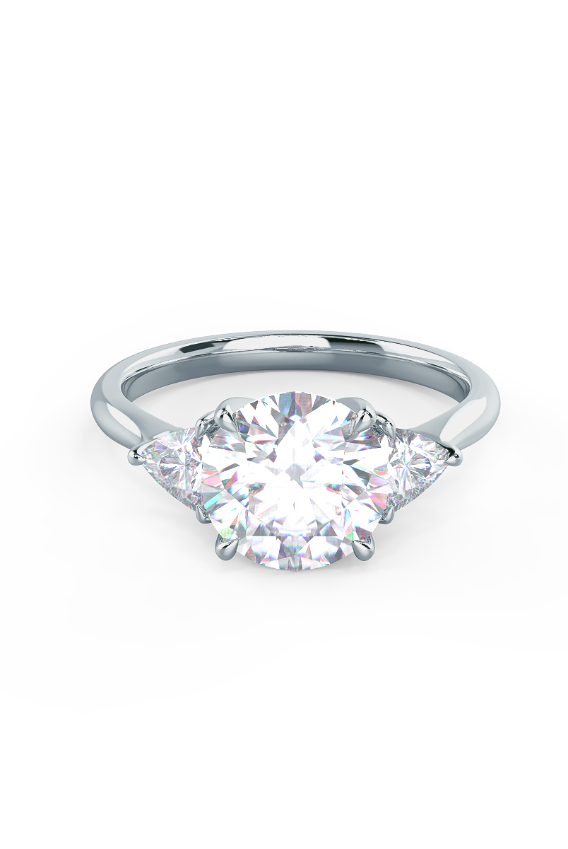 2.0CT Round Three Stone Moissanite Diamond Solitaire Engagement Ring For Women