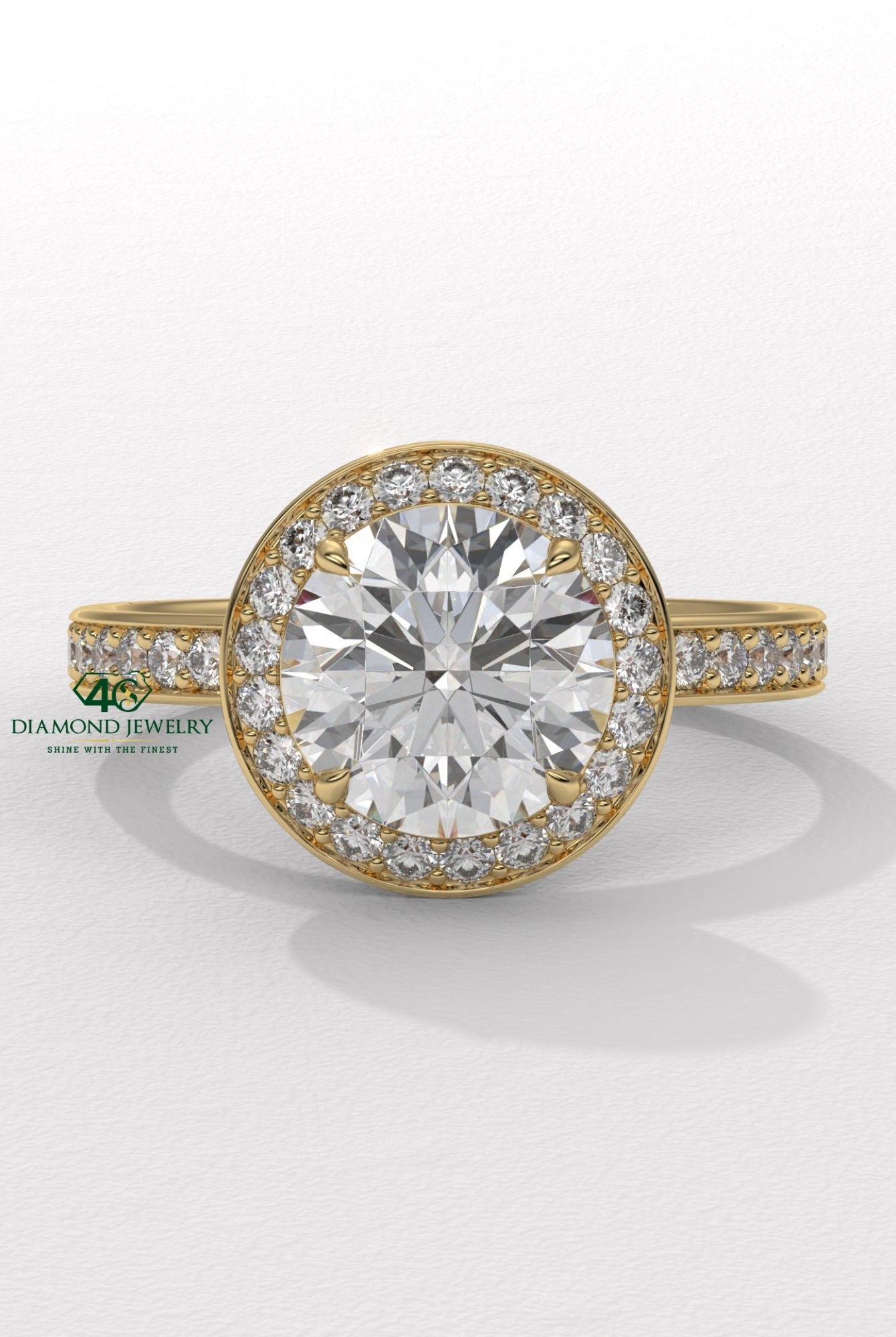 round cut diamond engagement ring, gold round diamond ring, round brilliant diamond ring, 14k gold engagement ring, round diamond solitaire ring, white gold diamond ring, rose gold engagement ring, yellow gold diamond ring