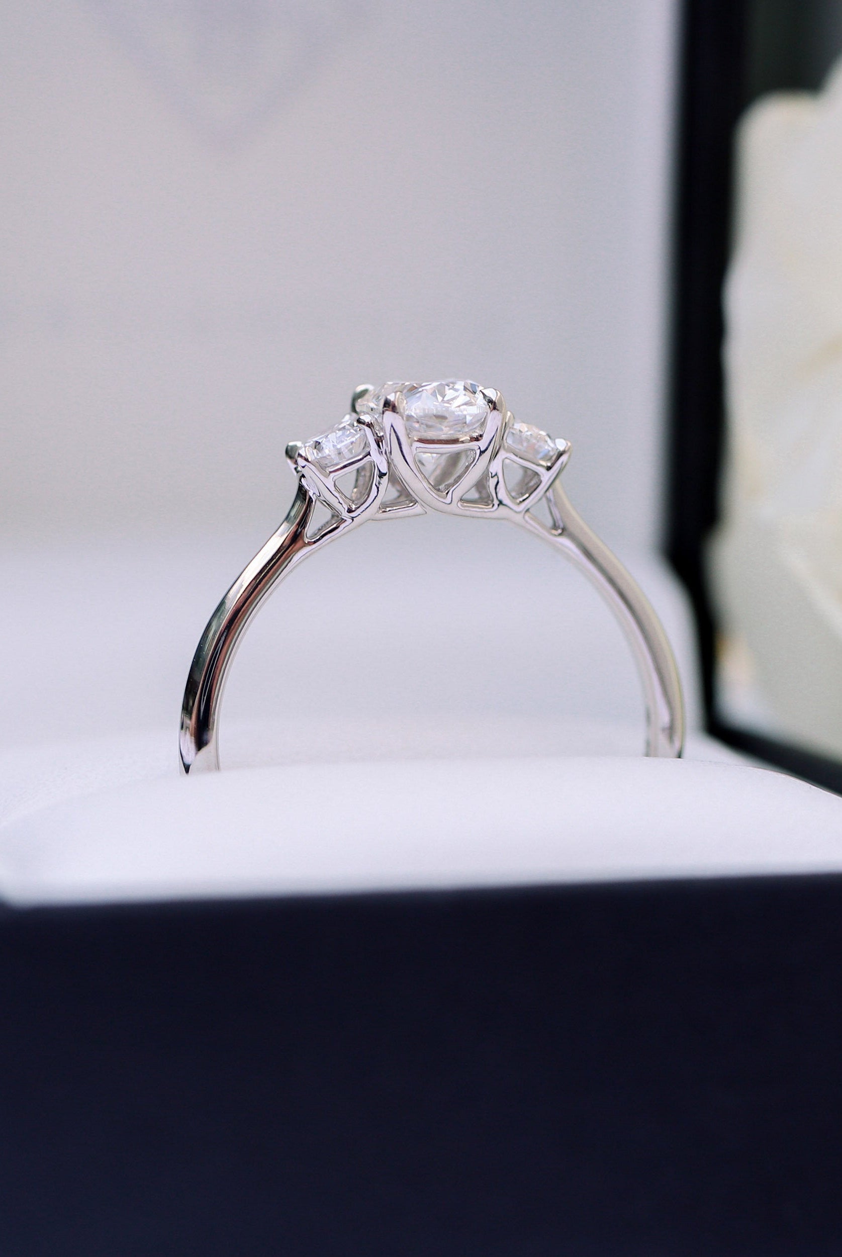 Moissanite engagement ring set for brides on sale