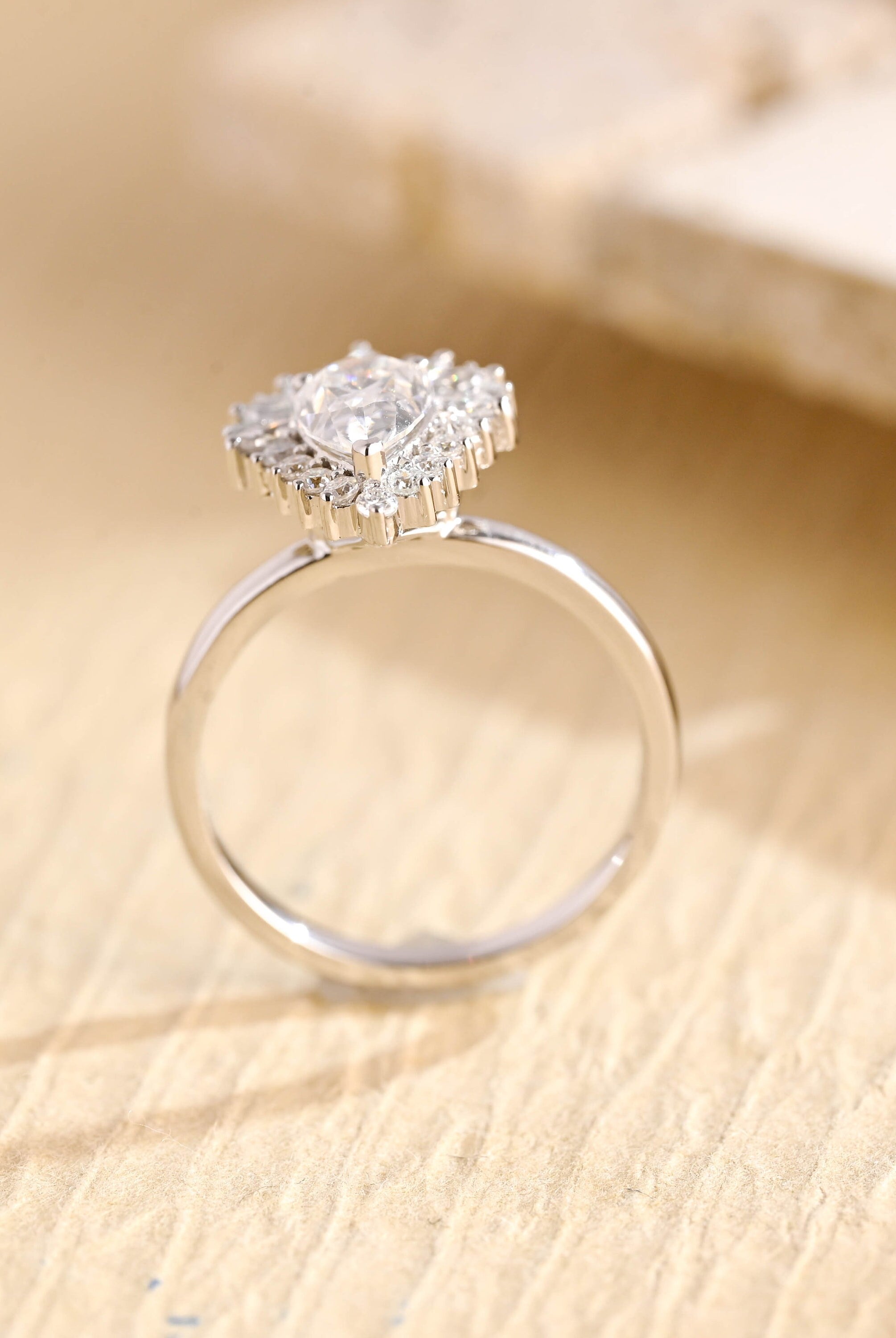 Bridal Pear Cluster Engagement Ring Moissanite USA